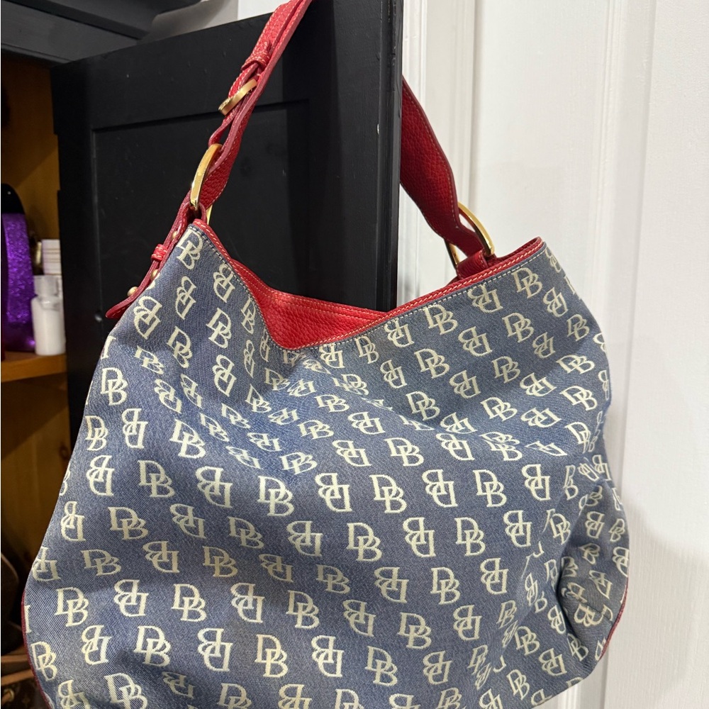Stylish Red and denim dooney and bourke Designer Tote Bag